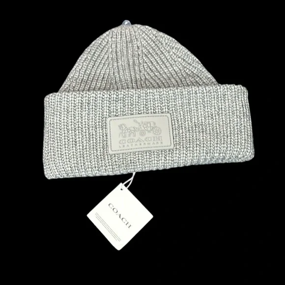COACH Women\'s Classic Ribbed Tonal Patch Cuff Beanie Coach Womens Classic Ribbed Tonal Patch Cuff Beanie | TikTok main image 4